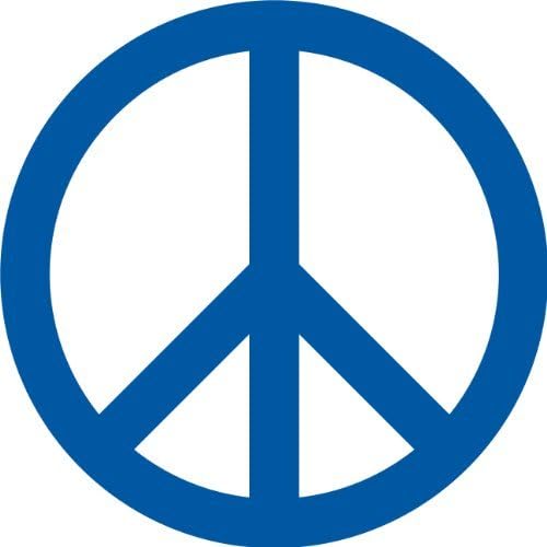Peace Symbol Wall Sticker Decal - Size: 18 in. (18W x 18H) - Color: Sapphire Blue - Hippie Love Sign Silhouette Decoration