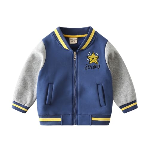 Meufam Kids Boys Girls Baseball Jacket Long Sleeve Varsity Jackte Zip Up Color Block Bomber Jackets Sports Outwear