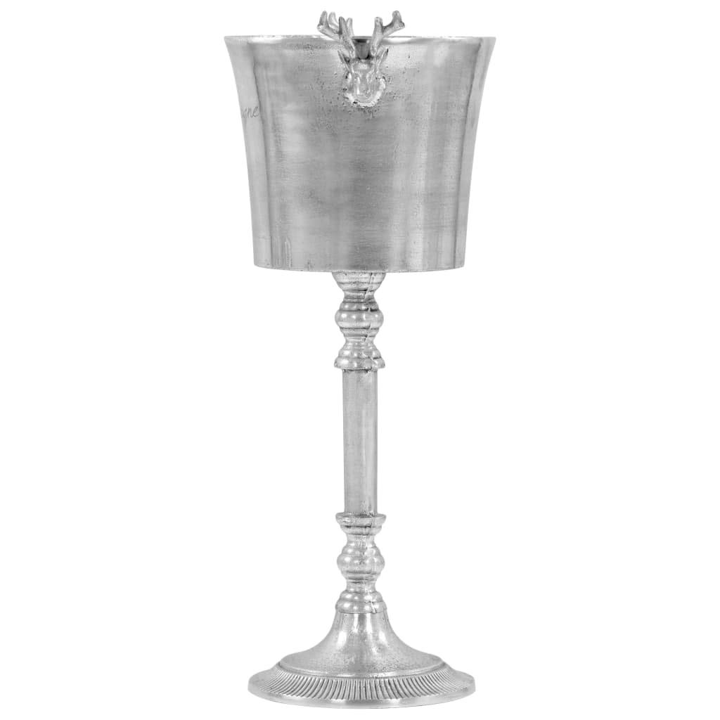 Enfriador de champán de aluminio, enfriador de champán con asas de reno, enfriador de vino grande para fiestas, 39 x 29 x 71 cm, color plateado
