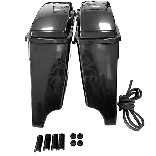 Alforjas extendidas estiradas de 5 pulgadas, color negro sin pintar, para motocicletas Harley Touring de 1993 a 2013 (Road King, Road Glide, Street Glide, Electra Glide, Ultra-Classic) miniatura 3