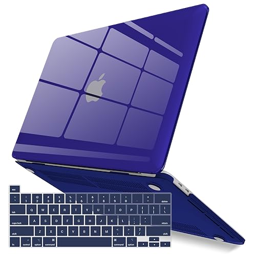 IBENZER Compatible with 2024 2023 M2 MacBook Pro 13 Inch Case 2024-2016 M1 A2338 A2289 A2251 A2159 A1989 A1706 A1708, Hard Shell Case & Keyboard Cover for Mac Pro 13, Crystal Navy Blue,T13CYNV+1