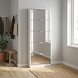 milani home - scarpiera moderna 5 ante con specchiocm 24 l x 60 p x 180 h - Bianco