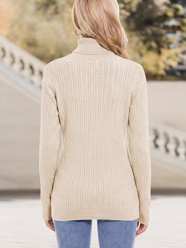 Image of ANFTFH Womens Turtleneck Sweater 2025 Ribbed Knit Top Pullover Sweaters