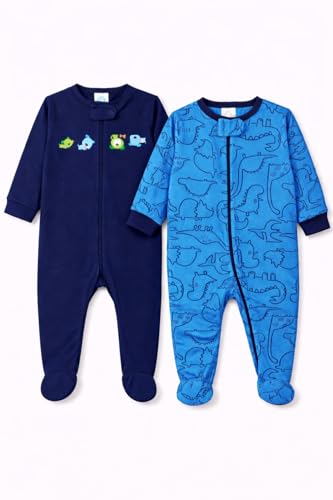 Image of TuddyBuddy 100% Cotton Multi Color Zipper Romper Sleepsuit /Romper /Jumpsuit for Baby Boy & Baby Girl