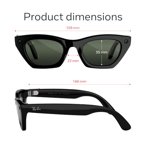 Image of Meta Ray-Ban (Gen 3) Zena, Shiny Black, Transitions Graphite Green, AI Glasses with Camera for Men, Women