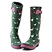 Evercreatures Green Rain Boots For Women Knee High Waterproof Boots Garden Shoes With Cute Chick Printed Chicken Tall Rubber Rain Boots, US Size 7 (UK 5 / EU 38)