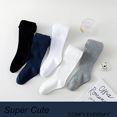 Image of EPEIUS Baby Girl Tights Thick Cable Knit Leggings Seamless Cotton Toddler Girls Stockings School Tights for 2T-12 Years