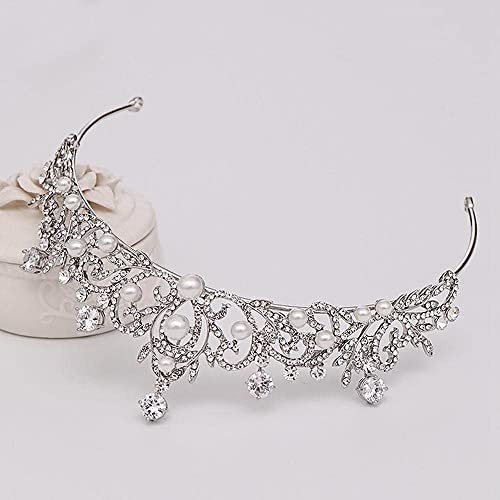 Corona de tiara para mujer accesorios cabello novia tocados pedrería 6