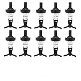 Chabrias Ltd 10 Pack 25ml Black Spirit Optic Measures, CE Government Stamped UK Made, Professional Wall Mounted Drinks Dispenser for Pubs, Bars, Licensed & Hospitality Use, Wall Bracket Not Included