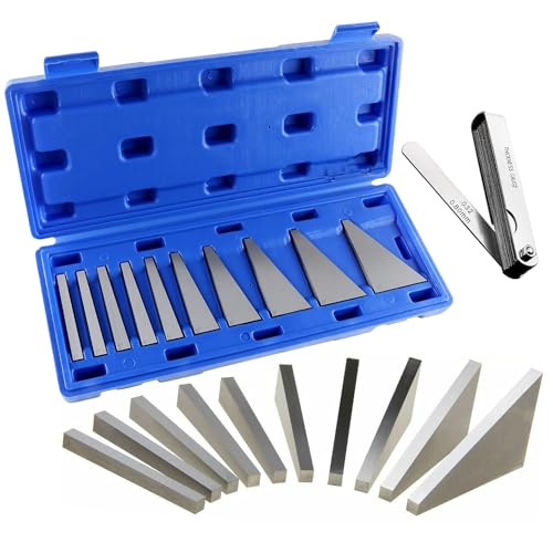 UpAmcarker Precision Angle Block Set 1, 2, 3, 4, 5, 10, 15, 20, 25, 30 Degree Machinist Tools Milling Ground Gauge Angle Gage Inspection Block Set (10Pcs Angle Gauge Block)