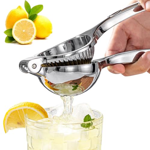 MINGZE Exprimidor de limón de mano para alimentación saludable, exprimidor de cítricos, acero inoxidable, hotel, restaurante, hogar, cocina, bar, fruta, limón, limón, naranja, lima, exprimidor de