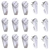 20PCS White Powerful Concrete Hard Wall Drywall Picture Hooks Non-Trace Hanging Hook Traceless Nail Plastic Wall Hook for Picture Photo Frame Clock Hangers(5cm/1.97 Length)