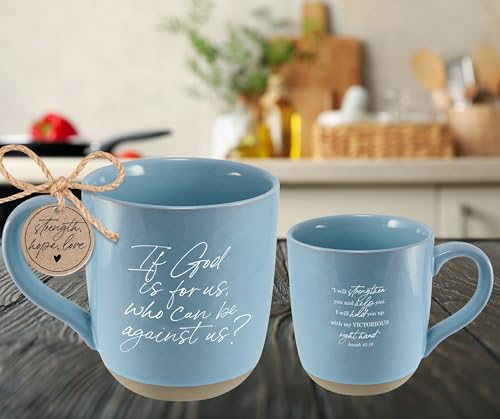 Taza de cerámica azul de 18 oz God Is for Us miniatura 4