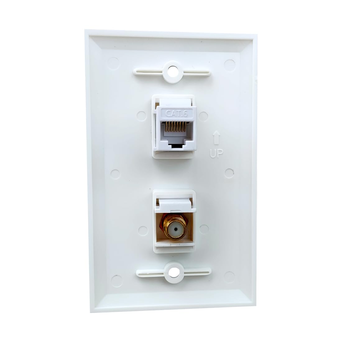Placa de pared coaxial ethernet CAT6 para solucionar cables sueltos de internet y televisión