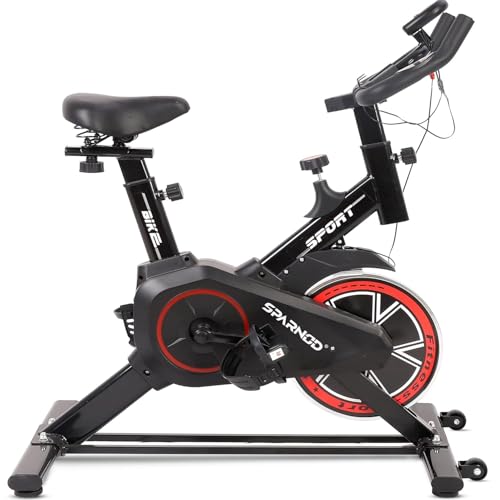 SPARNOD FITNESS SSB-08 Spin Bike Exercise Cycle For Home Gym With 8kg Flywheel, LED...