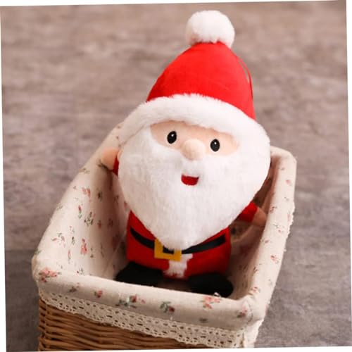 Image of Tickles Santa Claus with V Shape Beard Look Soft Stuffed Plush Toy for Kids Boys & Girls Christmas Day (Size: 20 cm Color: Red)