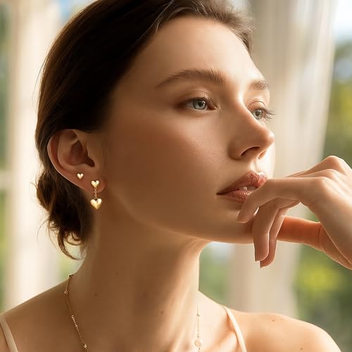 Image of Small Gold Huggie Hoop Earrings Set for Women Men Hypoallergenic 14K Plated Stack Cartilage Earrings, Sterling Silver Multiple Piercing Lightweight Mini Thin Cute Dainty Trendy Jewelry Gifts for Women