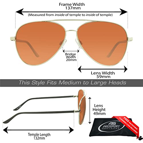 Image of proSPORT Blue Light Blocking Sunglasses - HD Copper Amber Metal Aviator Reduce Eye Strain Better Sleep