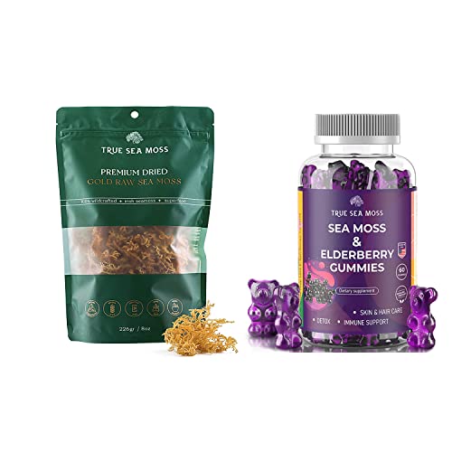 Sea Moss Raw Dried 16 Oz And Sea Moss Gummies Pack 1 Bundle #TOP9