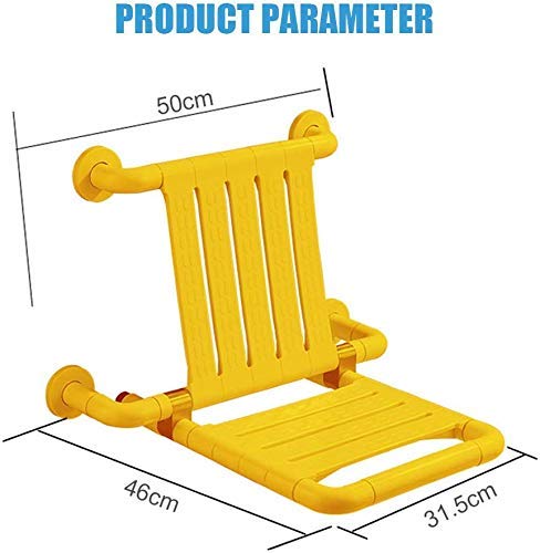 Bancs d'aide au bain pliants tabouret de douche mural ergonomique blanc - 4