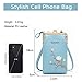 PORRASSO Fashion Phone Bag Crossbody Bag Women Purse Shoulder Bag with Card Slots Leather Mini Wallet Blue