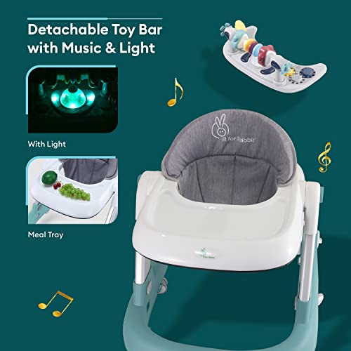 R-for-Rabbit-Little-Feet-Baby-Walker-Anti-Fall-Convertible-Walker-In-To-Push-walker-with-Adjustable-Speed-Wheels-2-Levels-Height-Adjustments-Detachable-Toy-Bar-With-Music-Light-Boys-Girls-of-Age-6-Mon