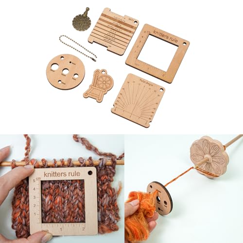 Conjunto de Réguas de Medição de tricô de Madeira Com Funções de Medição Precisas, Ferramentas de Ac