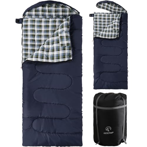 REDCAMP 0 Degree Winter Flannel Sleeping Bag, Big & Tall