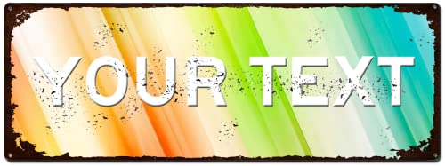 QCXA Panneaux personnalisés signalisation Ajoutez Votre Design Panneau en métal Vintage pêche signalisation Plaque de décoration Murale Affiche pour l'intérieur et l'extérieur Café Bar Pa 4x16 inch Cover