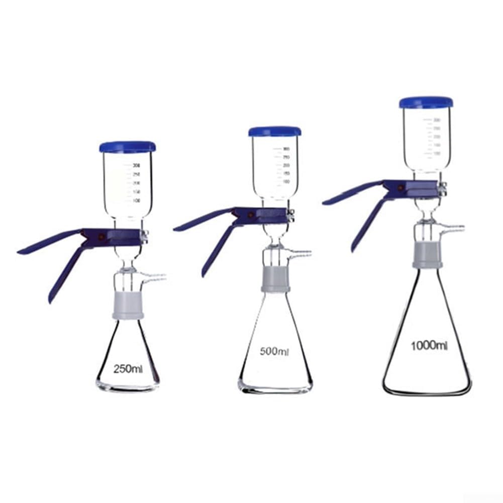 Acuum Ensemble de filtres en verre avec entonnoir à noyau de sable, support de filtre à membrane Boro3.3 pour laboratoire, stérilisable à 180 °C, comprend un clip en aluminium (250 ml)