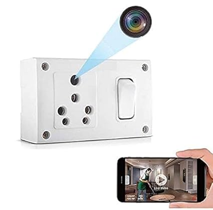 IC Plus Spy Multi Plug Socket Hidden Camera WiFi Power Socket cam with 1080P Audio and Video Live Recording for Home & Office Security