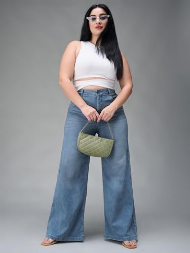 Image of Miss Chase A+ Women's Bootcut High Rise Regular-Length Stretchable Denim Shaping Jeans