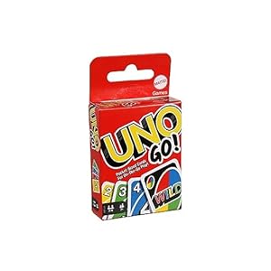 UNO GO! Pocket-Sized Cards for On The Go Play Mini Sized Playing Cards for Travel Stocking Stuffer Birthday Party Kids, Adults Family Game Night Color Matching Fun