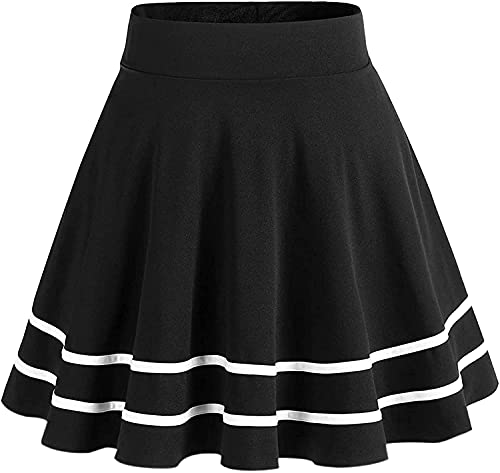 Image of FRAULEIN High Waist Women's /Girl's Classic A-line Skater Mini Skirt Versatile Flared Plain Skirts for Casual, College, Party and Trendy Western Fashion [2XS - 3XL]