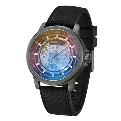 Image of Kenneth Cole Automatic Grey Dial Grey Stainless Steel Strap Watch for Men - KCWGY2104110MN