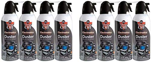Falcon Dust-Off Electronics Compressed Gas Duster 10 oz (4 Pack) [New Improved Version] (10 oz (8 Pack) (2-Unit))