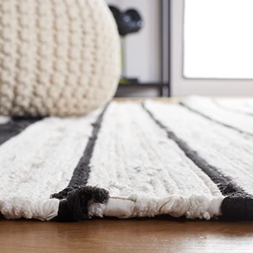 Tapete SAFAVIEH Kilim Rayado 4x6 Negro e Ivory miniatura 4