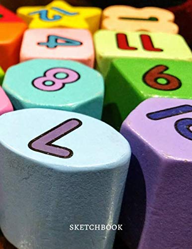 Sketchbook: Asserted-color Dice Toy Premium Cover for kids nursery, Notebook, Diary, Journal for doodling, sketching, typography, drawing, 8.5x11 Extra Large,