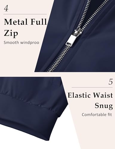 Image of MAGCOMSEN Men's Jacket Lightweight Windbreaker Bomber Jacket Windproof Casual Jacket Zip Up Coats Outwear with 5 Pockets