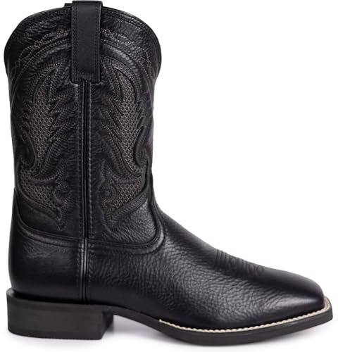 Cowboy Boots For Men Full Cowhide Leather Western Retro Boot with Square Toe Hand Painted Classic Embroidered Resistant Boot2