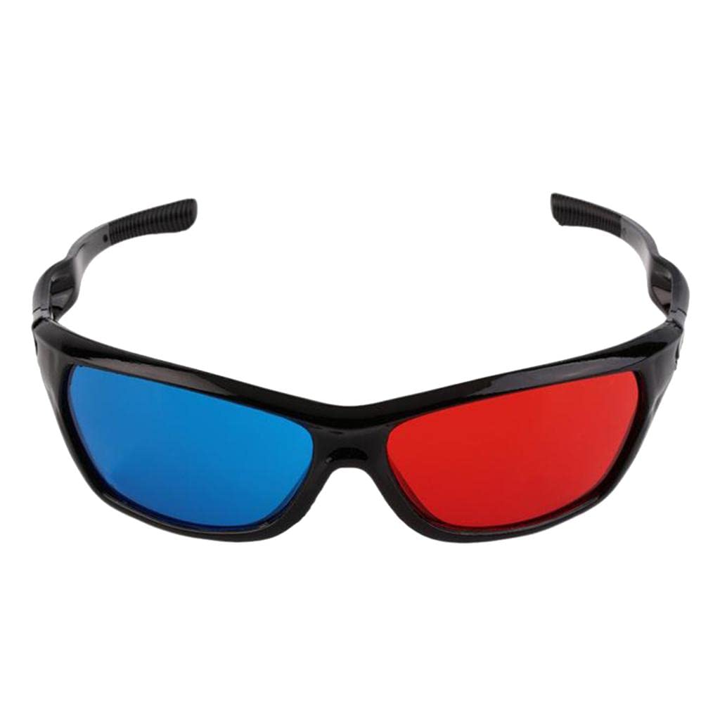 Black Frame Red Blue 3D Glasses for Dimensional Anaglyph Movie Game DVD-image-26