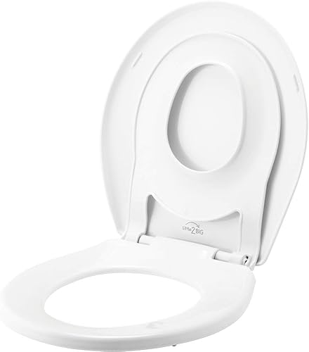Miniatura 3 de Little2Big 81SLOW 000 - Asiento de inodoro con asiento de entrenamiento para ir al baño integrado e ilustraciones atractivas para ir al baño de