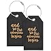 Casmonal Luggage Tags with Full Back Privacy Cover w/Steel Loops (black 02 pcs set)