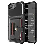 Lederhülle Kompatibel mit iPhone 8 Plus Hülle Handyhülle Silikon Premium Leder Case Brieftasche Kartenfach Standfunktion Handytasche Klapphülle Schutzhülle für iPhone 8 Plus (B,8 Plus)