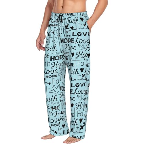 Faith Hope Love Christian Men's Pajama Pants Sleepwear Bottom Long Sleeve Sleep & Lounge Pants With Pocket2