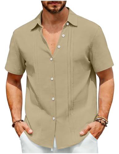 Chemise homme coton et lin respirante style tshirt polo pour le travail