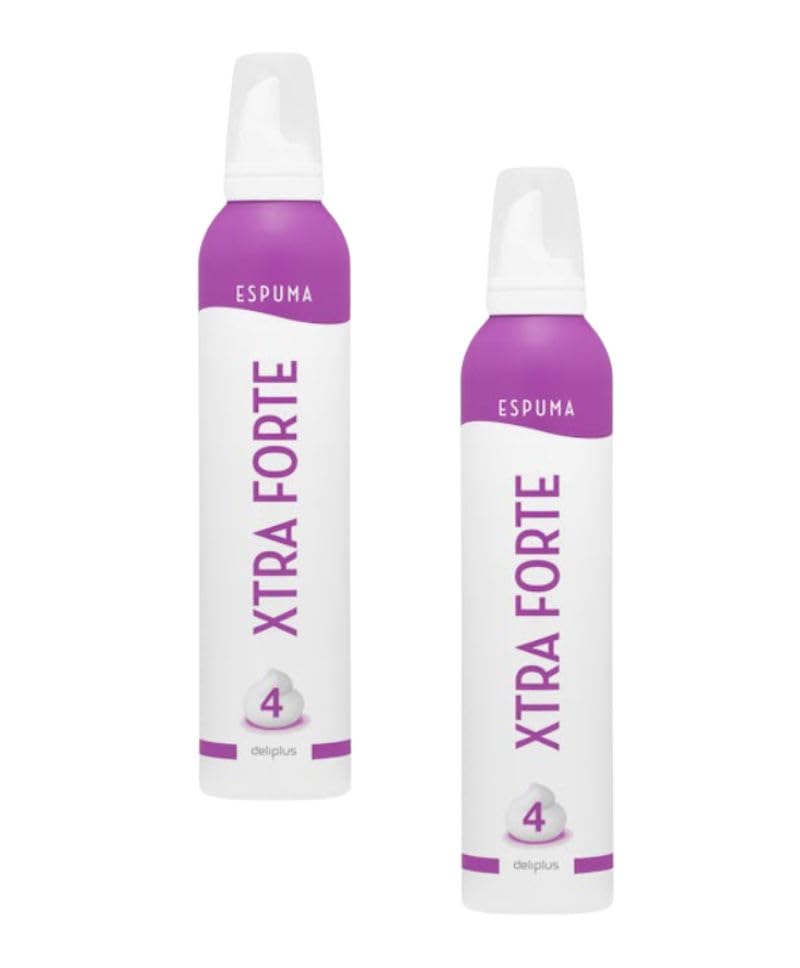 Dliplus Espuma Cabello Xtra Forte, Fijación 4, Pack de 2 Unidades