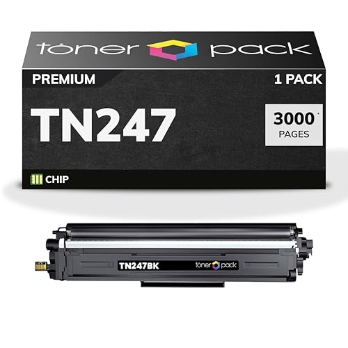 TONER PACK TN247 TN243 Tóner Compatible para Brother DCP-L3550CDW TN243CMYK DCP-L3510CDW HL-L3210CW HL-L3270CDW MFC-L3750CDW HL-L3230CDW MFC-L3770CDW MFC-L3730CDN TN-247 TN-243 (Negro)