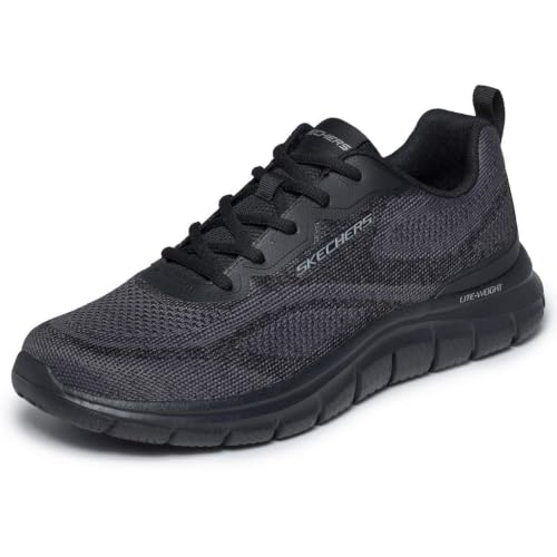 Skechers Homme Track Pohlter Baskets, Black Knit, 43 EU