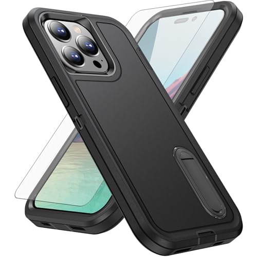 Coque iPhone 15 Pro Max Asuwish antidérapante double couche noire HW3FZJ